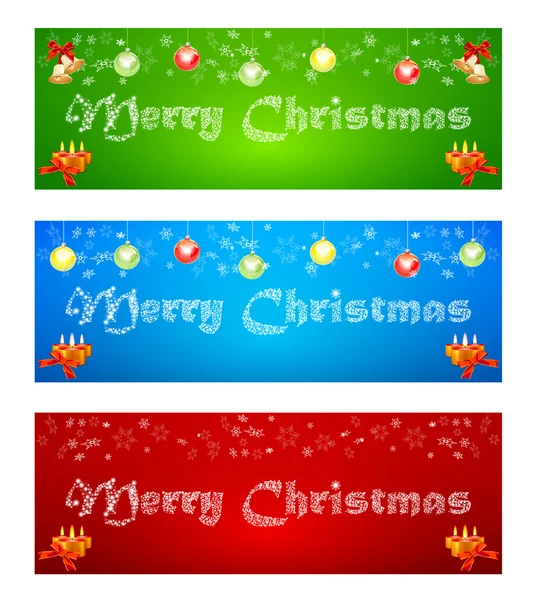 Merry Christmas banner on different backgrounds with elements of — Stock Vector