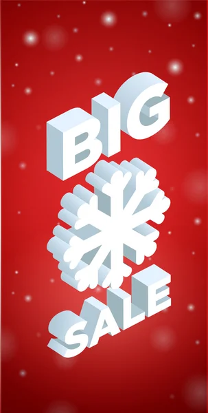 Winter Big Sale and big snowflake — Stock Vector