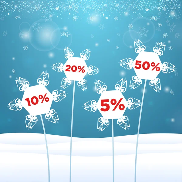 Çiçek satışı şeklinde kar taneleri