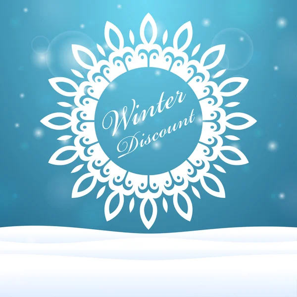 Winter sale Snowflake outdoors — Stock Vector