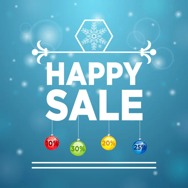 Happy Sale and Christmas Ball — Stock Vector