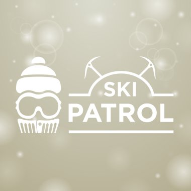 logo Kayak devriyeleri gri kar zemin üzerine