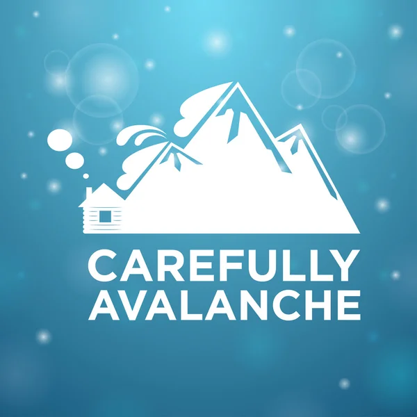 Attention avalanche sur la maison — Image vectorielle