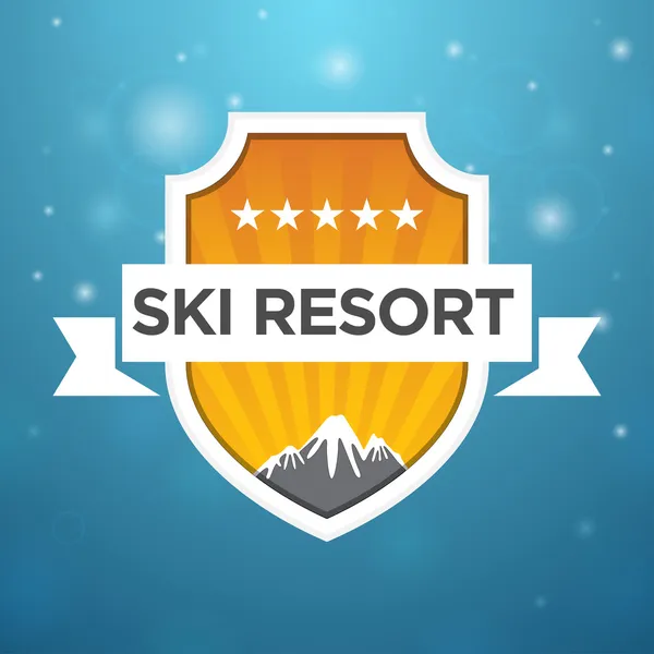 Logotype ski resort five star — Stock Vector