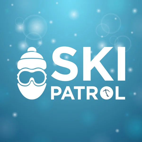 滑雪巡逻队和图标的人 — 图库矢量图片