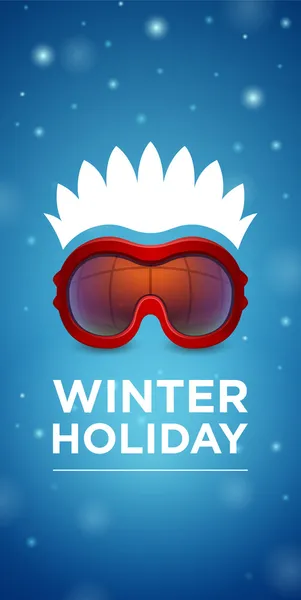 Occhiali da sci e acconciatura Vacanza invernale — Vettoriale Stock