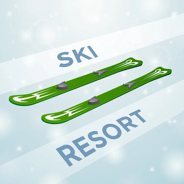 Ski resort skiing in motion — Stock Vector