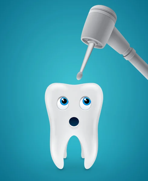 Tooth bang tandheelkundige boren — Stockvector