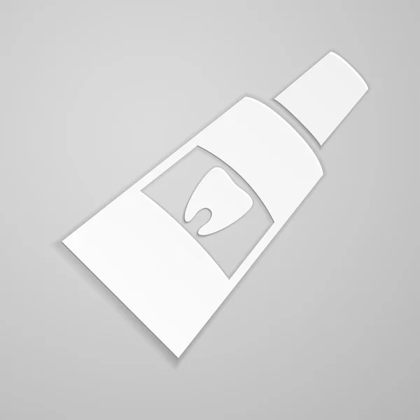 ラベルの歯に歯磨き粉 — ストックベクタ