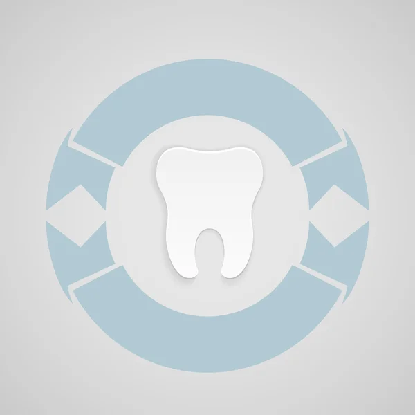 Зубна емблема з блакитним корпусом — стоковий вектор