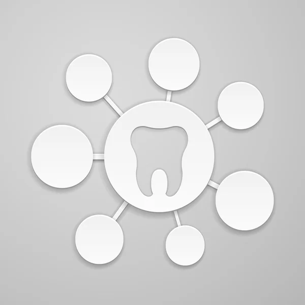 Circles of different sizes around the tooth — Stock Vector