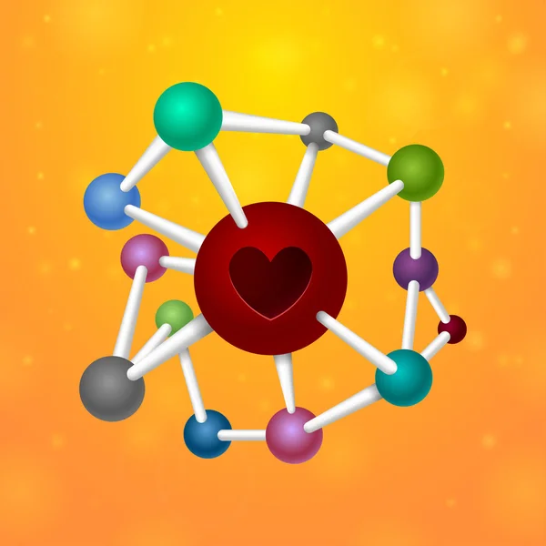 Moleküle Herz — Stockvektor