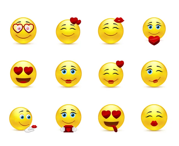 vektör güzellik smilies aşk koleksiyonu