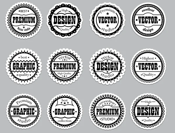 Set icons "Premium, design, vector, graphic" — Stock Vector