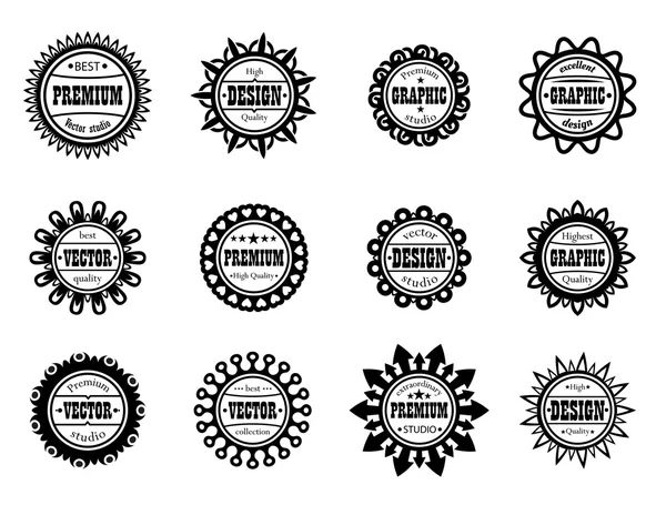 Набор значков наград для графических, векторных и дизайнерских студий — стоковый вектор