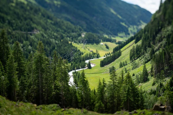 Tauerntal Oost Tirol Oostenrijk Een Bewolkte Dag Zomer Miniatuureffect — Stockfoto