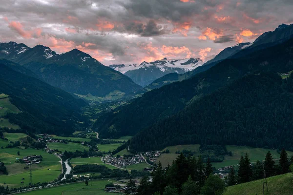 Virgental Tirol Oriental Austria Después Puesta Del Sol Día Nublado — Foto de Stock