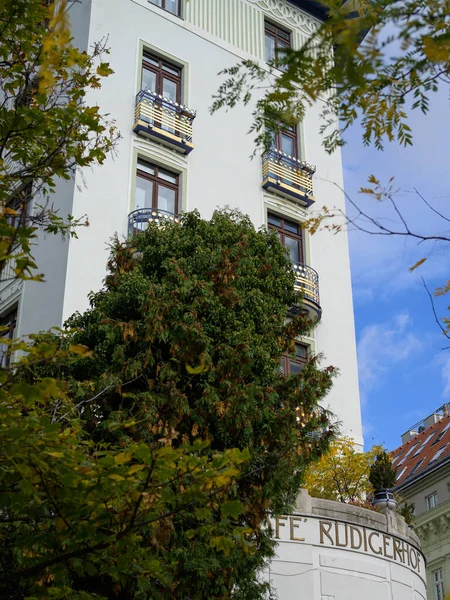 Wien Österrike Oktober 2021 Hus Jugendstil Wien Österrike Solig Dag — Stockfoto