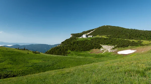 Vista Panorámica Desde Las Montañas Rax Austria Una Mañana Soleada —  Fotos de Stock