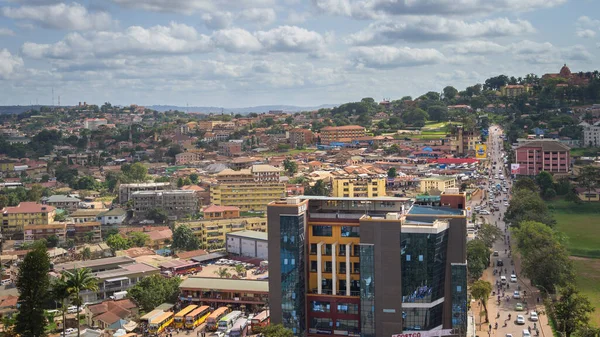 Kampala Uganda May 2022 Busy Street Houses Kampala June Aerial — Foto de Stock