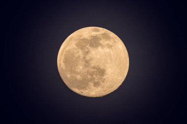 Closeup of the full moon on a clear night in summer