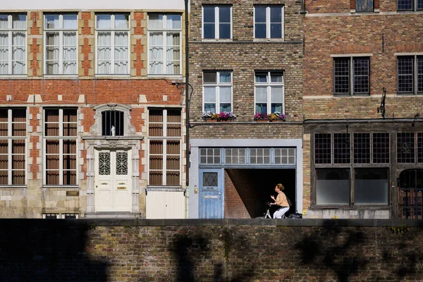 Brugge Belgium July 2022 Houses Langerei Sunny Day Summer — Stock Photo, Image