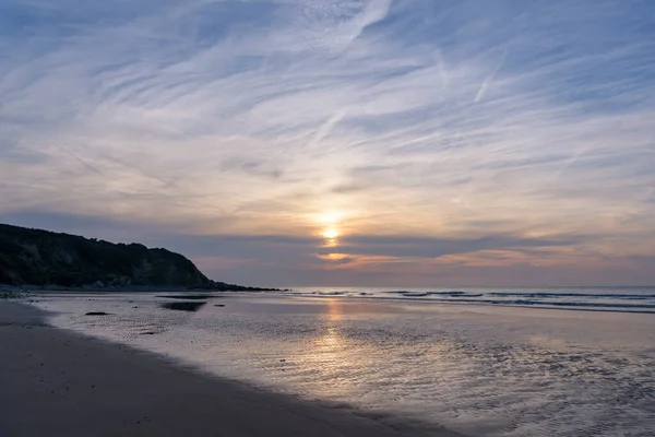 Colorful Sunset Cap Gris Nez France Summer Calm Sea —  Fotos de Stock