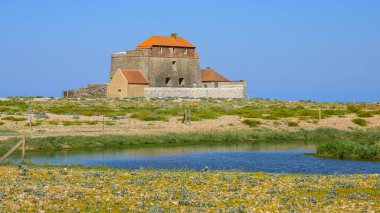Fort Mahon in northern France on a sunny day in summer, blue sky