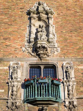 Detail of the Belfry of Bruges on a sunny day in summer