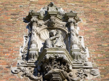 Detail of the Belfry of Bruges on a sunny day in summer