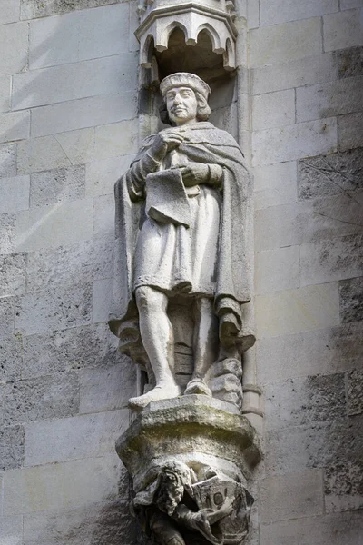 Small Statue Burghers Lodge Bruges Belgium Sunny Day Summer — Foto de Stock