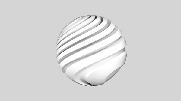 Abstract 3d organic sphere. Illustration of bionic substance in 4K resolution. Sphere of white color on a light background. High quality photo