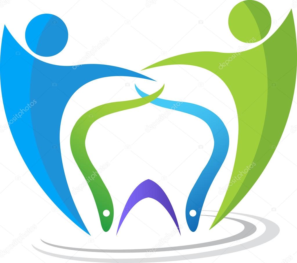 Illustration art of a dental couple logo with isolated background