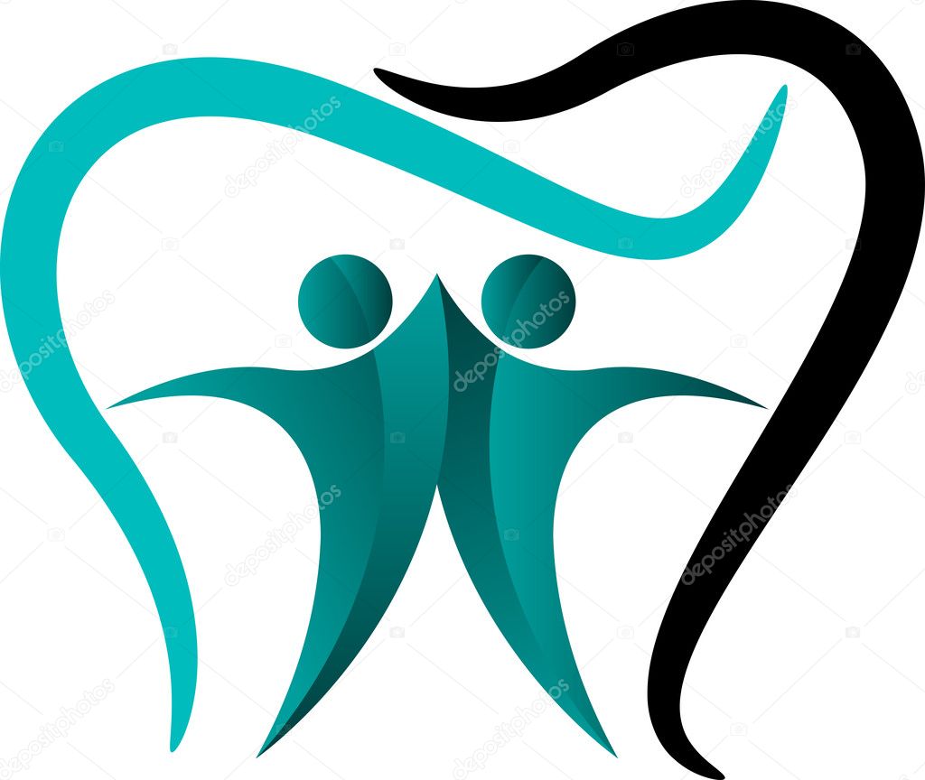 Illustration art of a dental couple logo with isolated background