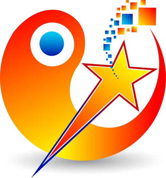 Lune étoile logo — Image vectorielle