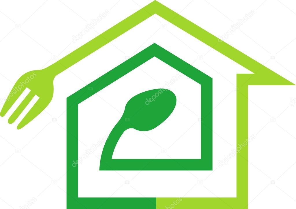 Illustration art of a home cooking logo with isolated background