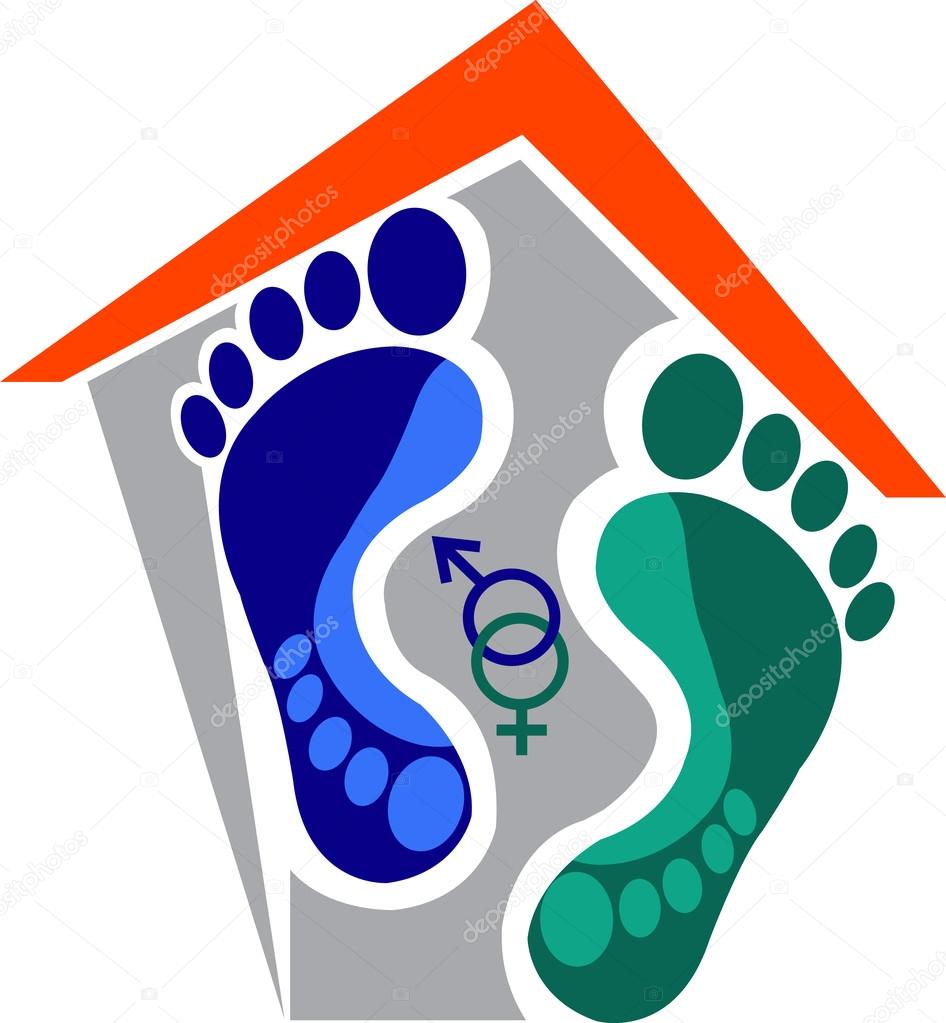 Illustration art home sexual footprint with isolated background