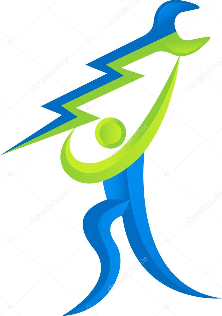 Illustration art of a mechanic service man logo with isolated background