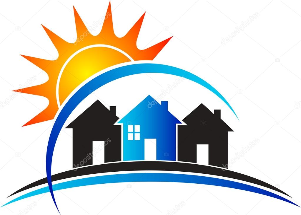 Illustration art of a power home logo with isolated background