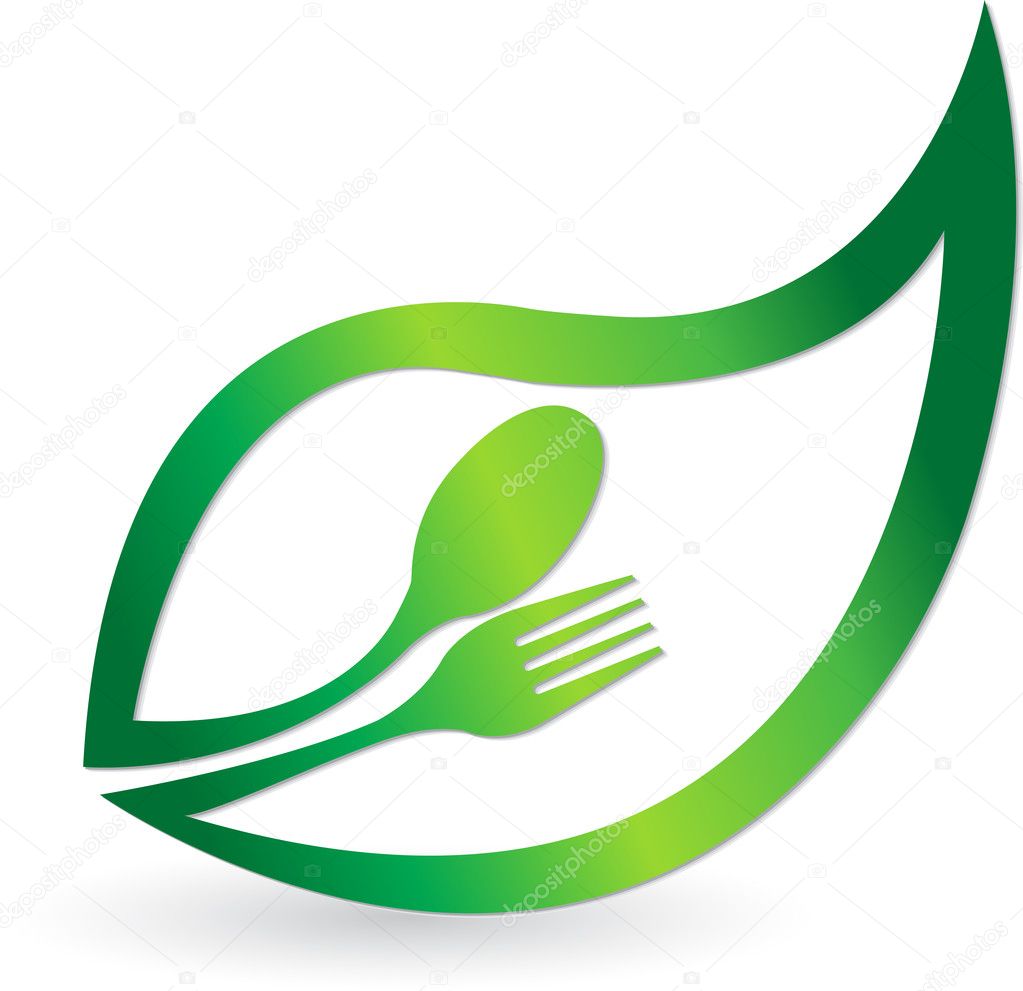 Illustration art of a herbal food logo with isolated background