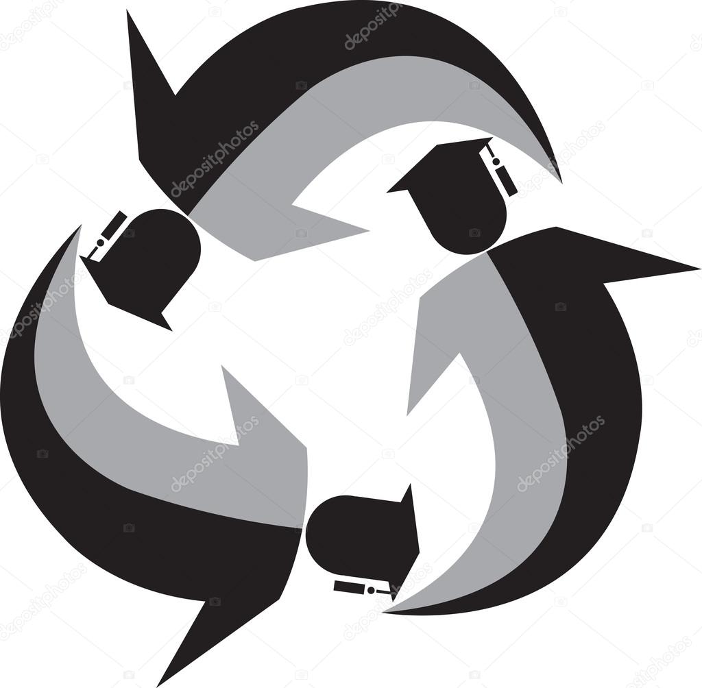 Illustration art of a educational environmental logo with isolated background