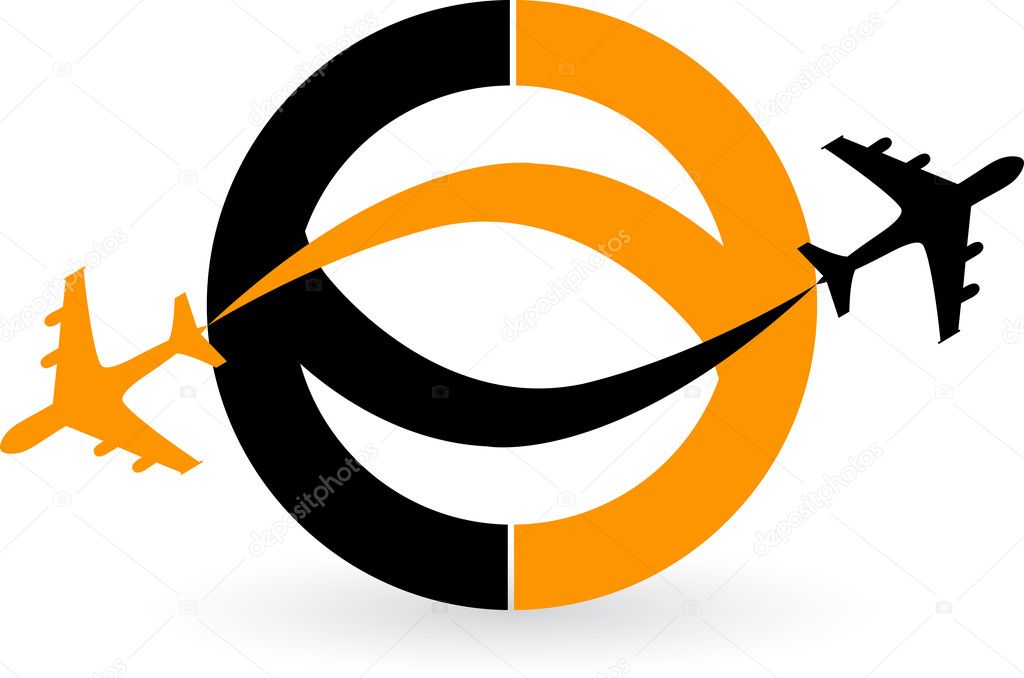 Illustration art of a plane logo with isolated background