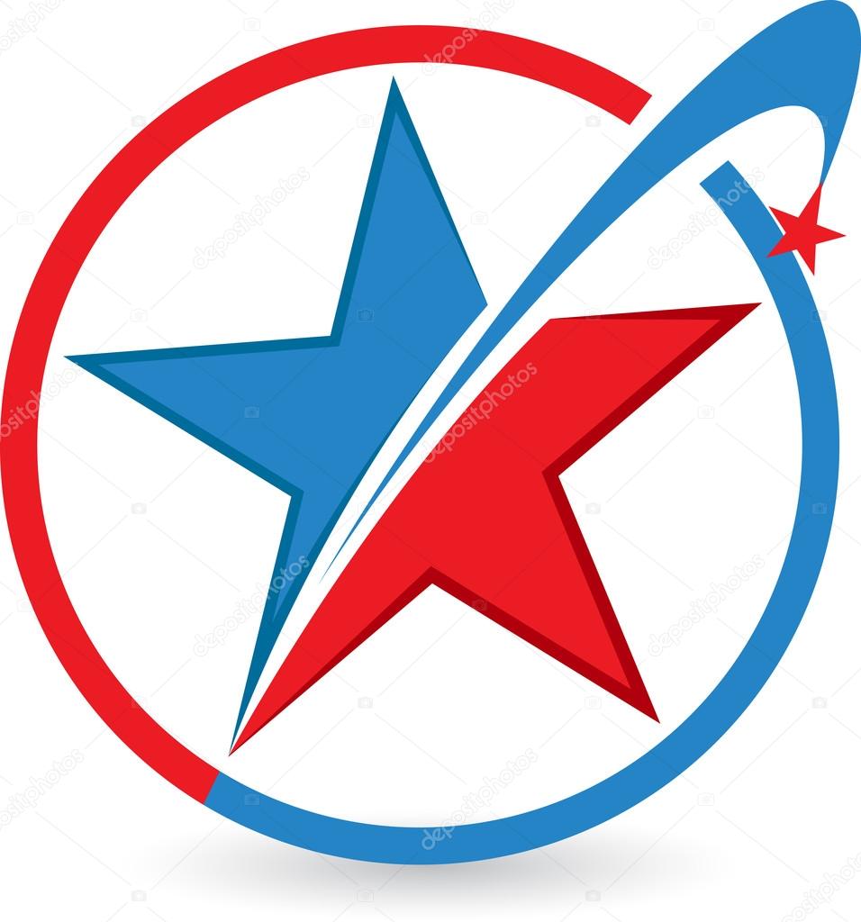Illustration art of a star logo with isolated background