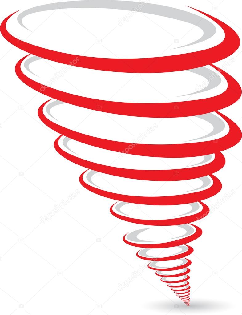 Illustration art of a tornado logo with white background