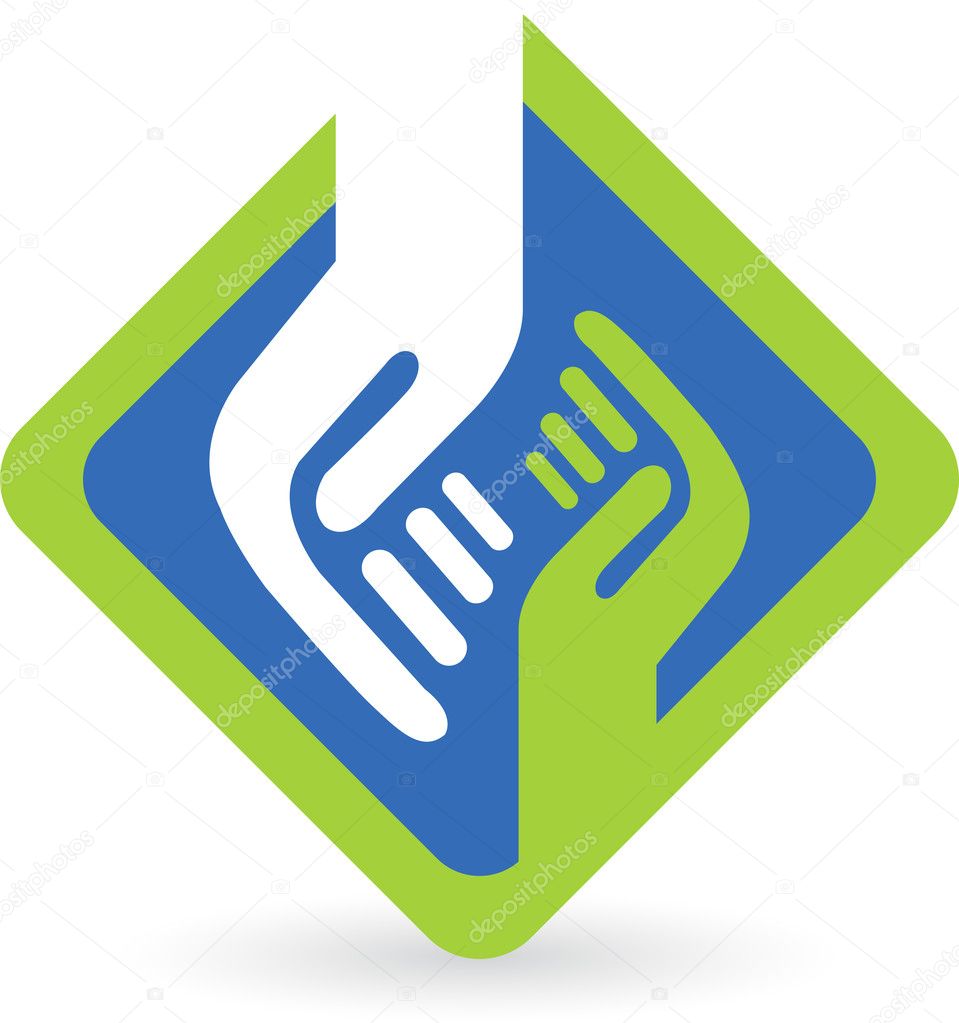 Illustration art of a hand logo with isolated background