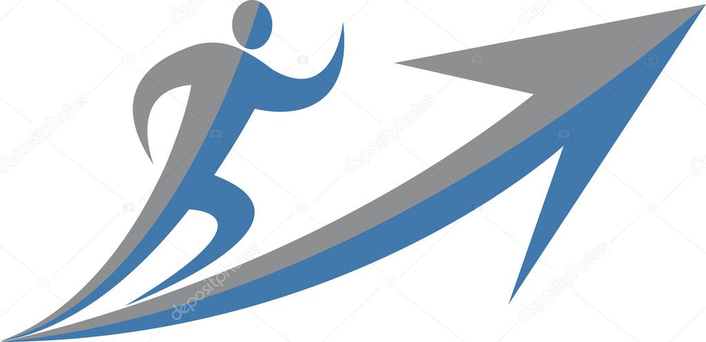 Arrow walk man logo