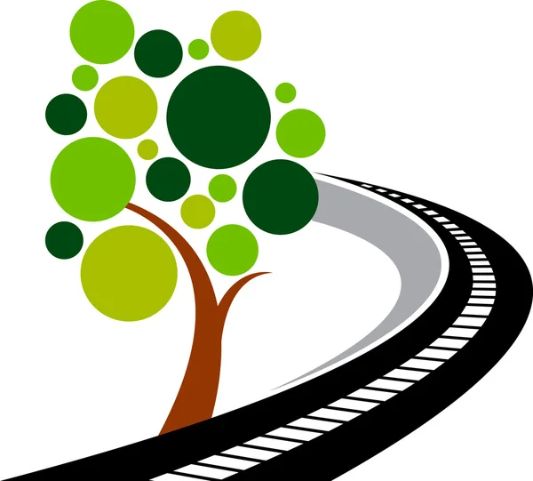 Droga drzewo logo — Wektor stockowy