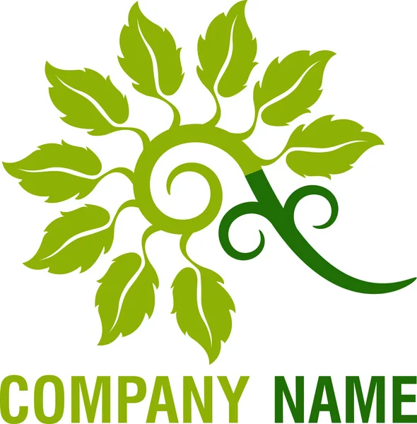 Logo hoja verde — Vector de stock