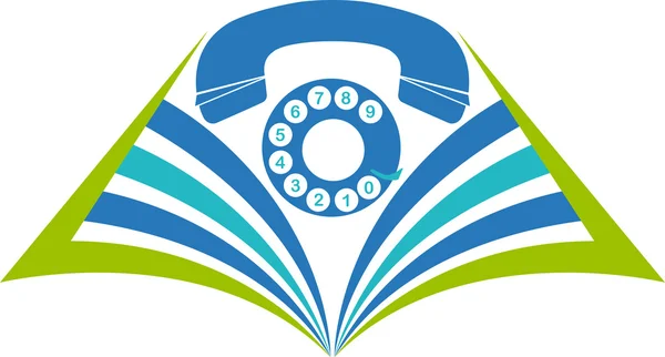 Libro telefono logo — Vettoriale Stock