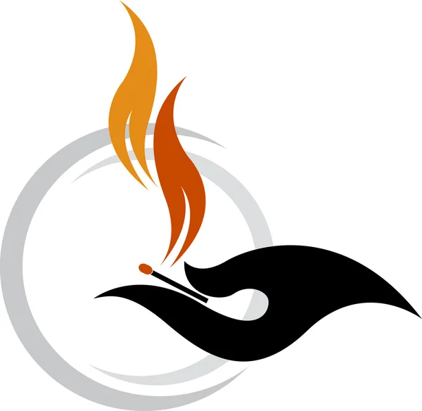 Ruka plamen logo — Stockový vektor